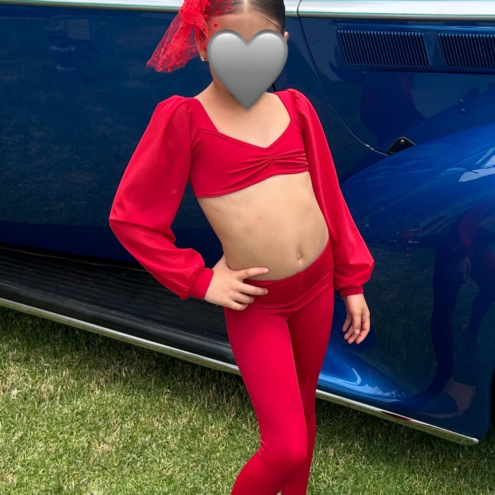 Custom Contemporary Red Dance Costume Set